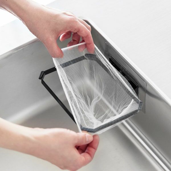 山崎実業 フィルムフック折りたためる水切りネットホルダー タワー tower | キッチン雑貨・タワーシリーズ