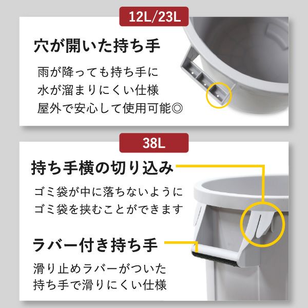 THOR ソー ROUND CONTAINER 12L ふた付き 2個セット | インテリア雑貨・ゴミ箱