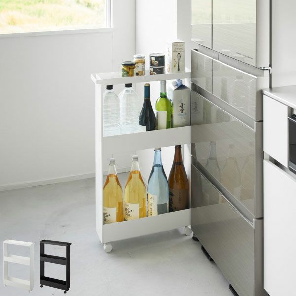 山崎実業 キャスター付きスリムワゴン タワー 3段 tower | キッチン雑貨・タワーシリーズ