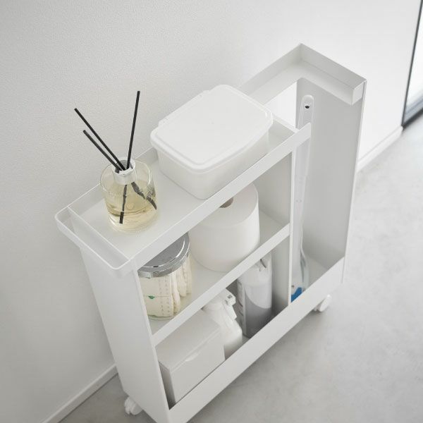 山崎実業 キャスター付きトイレスリムワゴン タワー 3段 tower | トイレ雑貨・タワーシリーズ