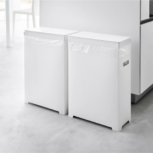 山崎実業 スリム蓋付きゴミ箱 タワー横開きタイプ 2個組 tower | ゴミ箱・タワーシリーズ