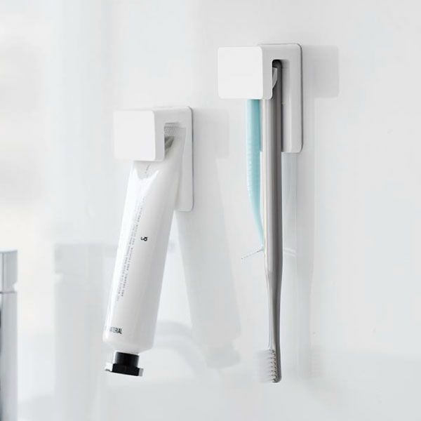 山崎実業 フィルムフック差し込み式歯ブラシ＆チューブホルダー タワー W4 2個組 tower | バスグッズ・タワーシリーズ