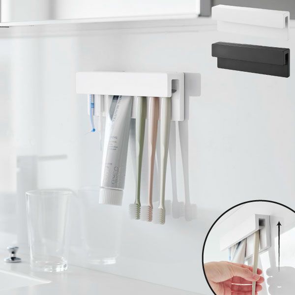 山崎実業 フィルムフック差し込み式歯ブラシ＆チューブホルダー タワー W18 tower