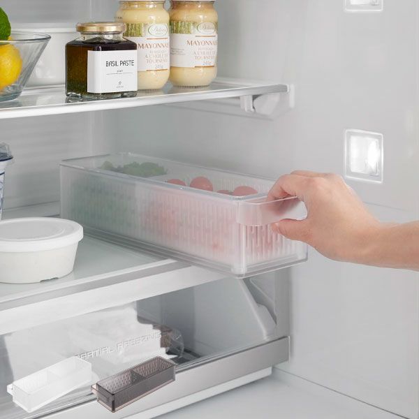 山崎実業 冷蔵庫中ザルボウル タワー 蓋＆仕切り付き tower | キッチン雑貨・タワーシリーズ