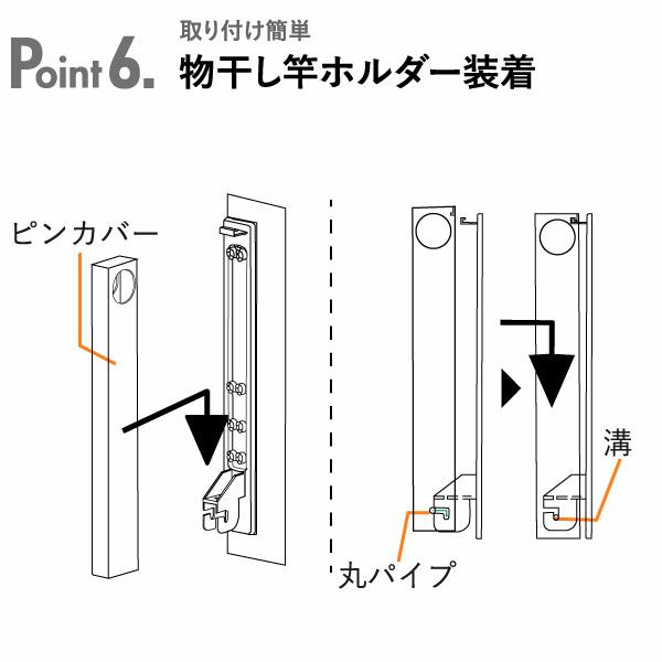 崎実業 ウォール折り畳み物干し竿ホルダー　タワー　2個組　石こうボード対応　ホワイト