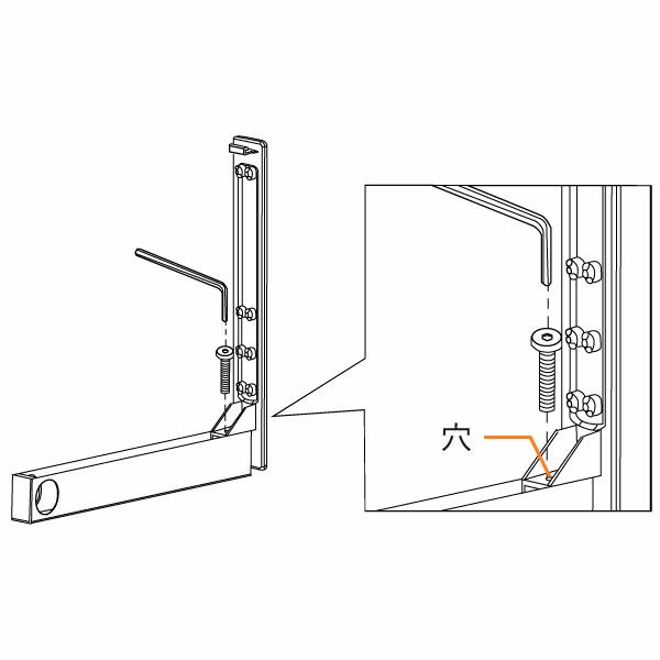 崎実業 ウォール折り畳み物干し竿ホルダー　タワー　2個組　石こうボード対応　ホワイト