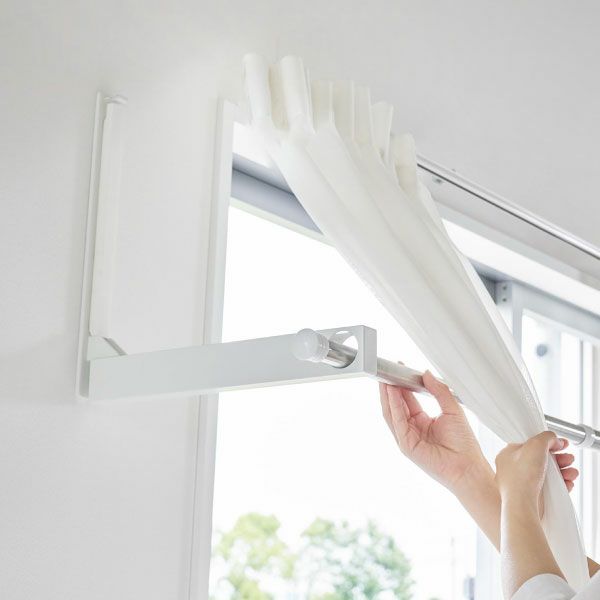 崎実業 ウォール折り畳み物干し竿ホルダー　タワー　2個組　石こうボード対応　ホワイト