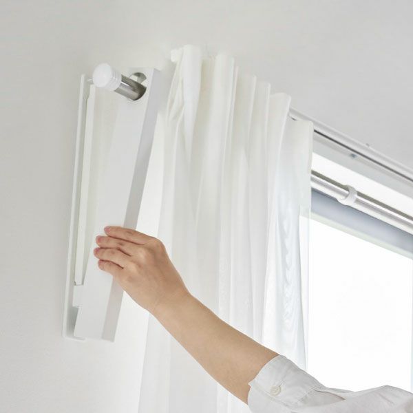 崎実業 ウォール折り畳み物干し竿ホルダー　タワー　2個組　石こうボード対応　ホワイト