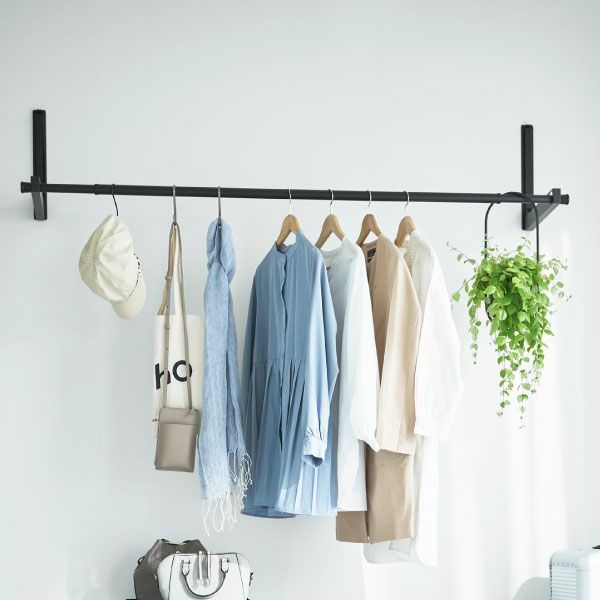 崎実業 ウォール折り畳み物干し竿ホルダー　タワー　2個組　石こうボード対応　ホワイト