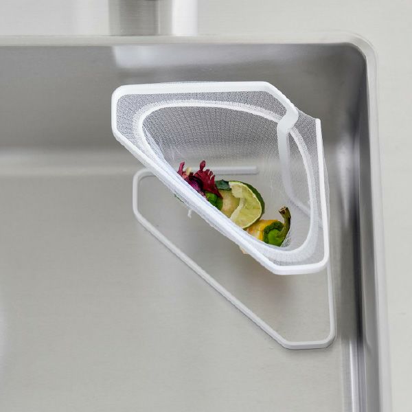 山崎実業 水切りネットが付けられる三角コーナー タワー tower | キッチン雑貨・タワーシリーズ