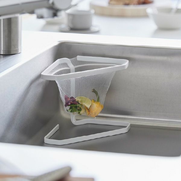 山崎実業 水切りネットが付けられる三角コーナー タワー tower | キッチン雑貨・タワーシリーズ