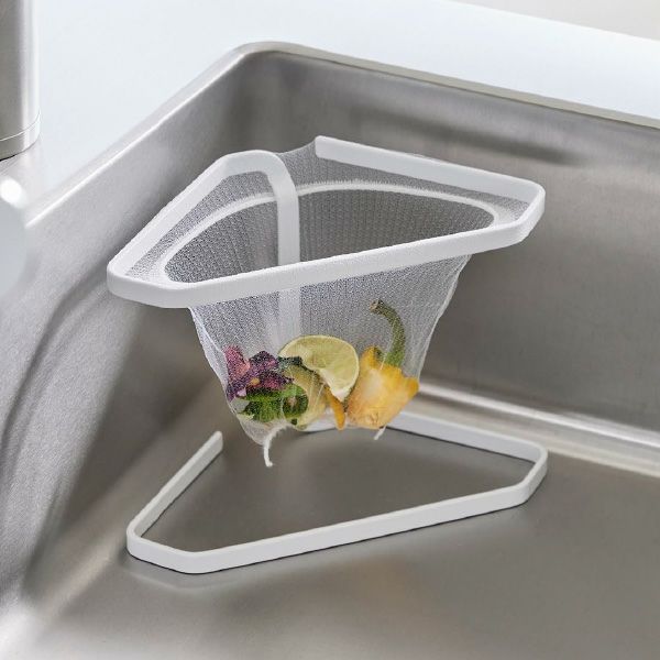 山崎実業 水切りネットが付けられる三角コーナー タワー tower | キッチン雑貨・タワーシリーズ