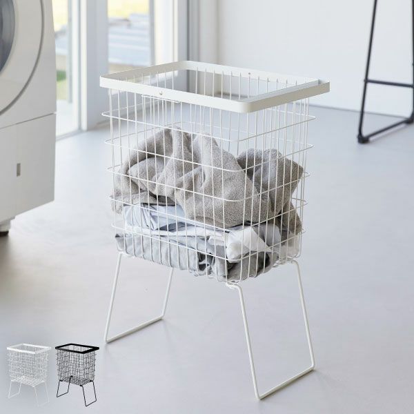 山崎実業 折り畳み脚付きランドリーバスケット tower | インテリア雑貨・タワーシリーズ