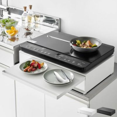 山崎実業 ツーウェイキッチン家電下引き出し&スライドテーブル 山崎実業 ツーウェイキッチン家電下引き出し&スライドテーブル