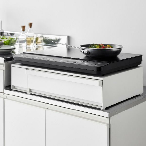 山崎実業 IHクッキングヒーターラック タワー 引き出し&スライドテーブル tower | キッチン雑貨・タワーシリーズ