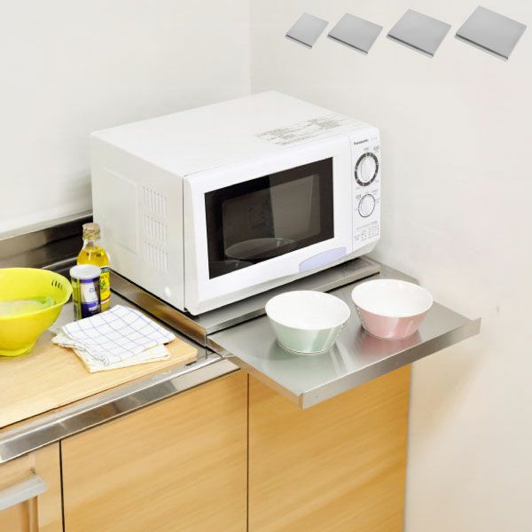足立製作所 家電下で使うステンレススライドテーブル | キッチン雑貨・レンジ台