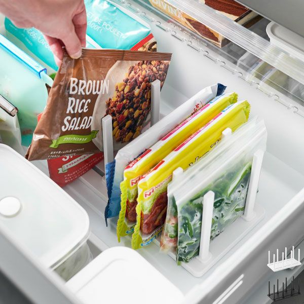 山崎実業 冷凍庫中仕切り調節収納スタンド タワー W27 tower | キッチン雑貨・タワーシリーズ