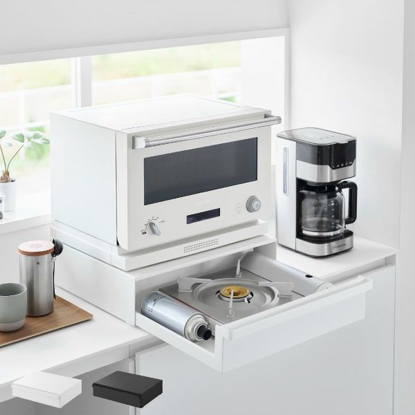 山崎実業 カセットコンロが入る家電下ラック タワー 1段 tower | キッチン雑貨・タワーシリーズ