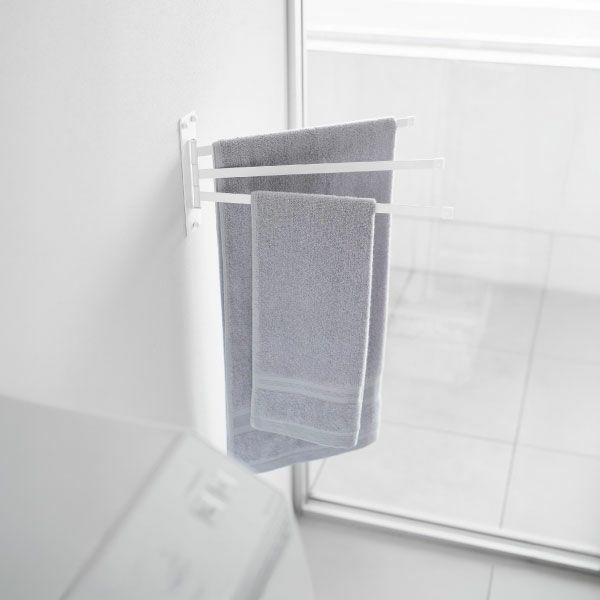 山崎実業 ウォールタオルハンガー タワー 3連 石こうボード壁対応 tower | バスグッズ・タワーシリーズ
