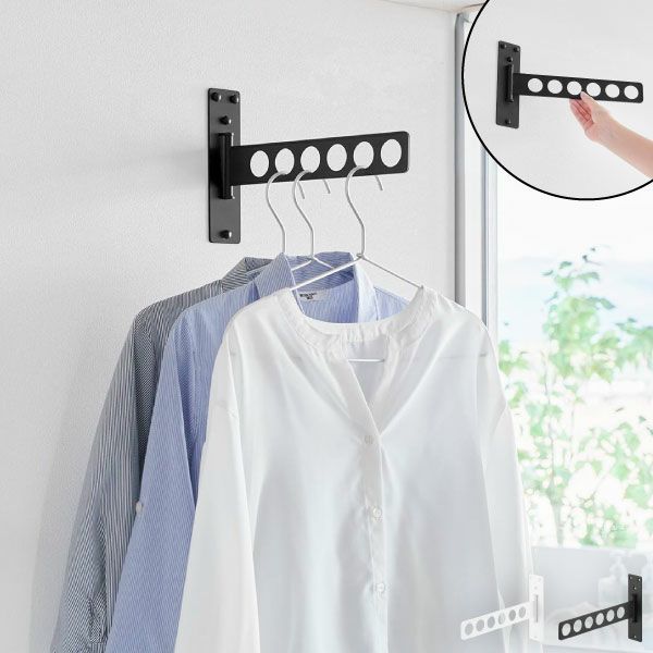 山崎実業 ウォール衣類ハンガー 石こうボード壁対応 tower | 室内物干し・タワーシリーズ