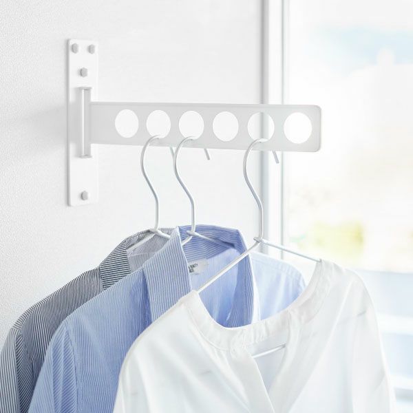 山崎実業 ウォール衣類ハンガー 石こうボード壁対応 tower | 室内物干し・タワーシリーズ