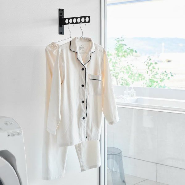 山崎実業 ウォール衣類ハンガー 石こうボード壁対応 tower | 室内物干し・タワーシリーズ