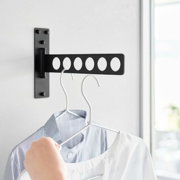 山崎実業 ウォール衣類ハンガー 石こうボード壁対応 tower | 室内物干し・タワーシリーズ