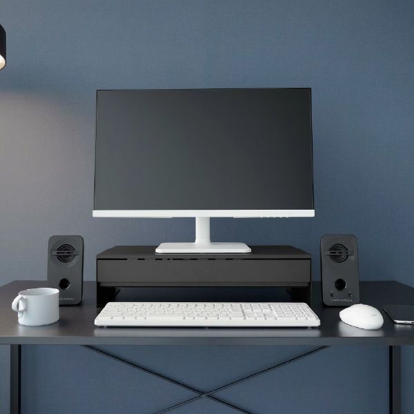 山崎実業 ゲームコントローラーも入る引き出し付きモニター台 タワー tower | インテリア雑貨・タワーシリーズ