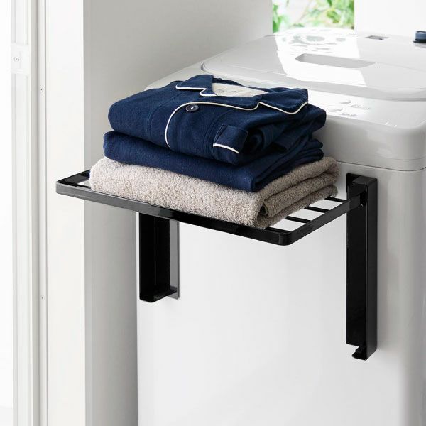 山崎実業 使いやすい高さに開くマグネット洗濯機横折り畳み棚 タワー tower | バスグッズ・タワーシリーズ
