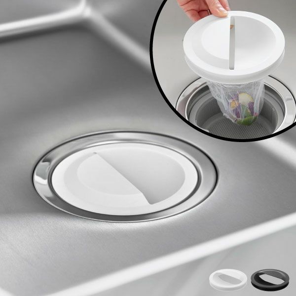 山崎実業 水切りネットホルダー付き排水口カバー タワー スクエア tower | キッチン雑貨・タワーシリーズ