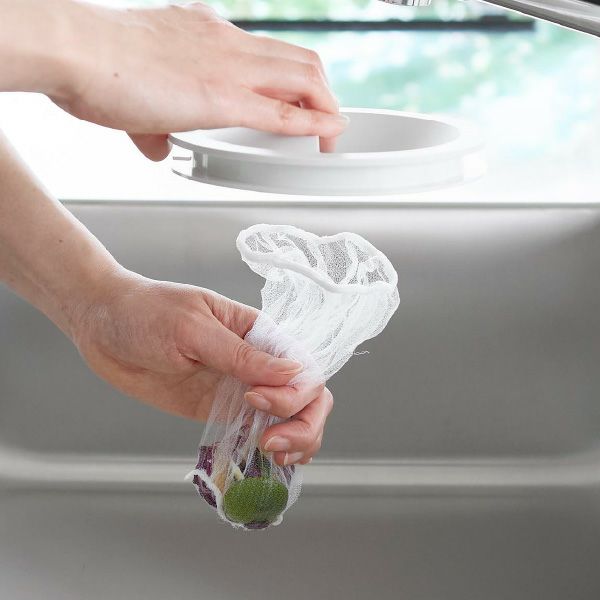 山崎実業 水切りネットホルダー付き排水口カバー タワー スクエア tower | キッチン雑貨・タワーシリーズ