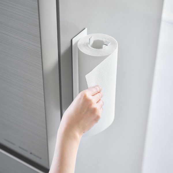 山崎実業 片手でカットマグネットキッチンペーパーホルダー タワー 縦タイプ tower | キッチン雑貨・タワーシリーズ