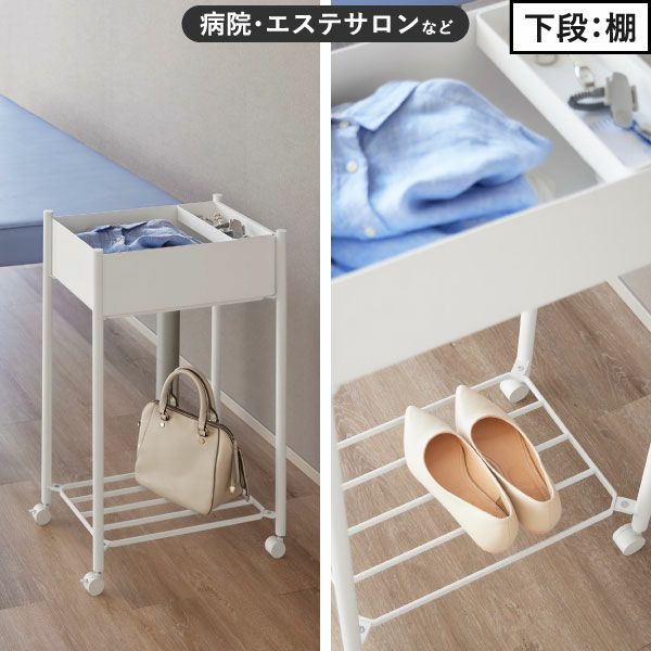山崎実業 小物トレー付き収納ワゴン 2段 タワー tower | キッチン雑貨・タワーシリーズ