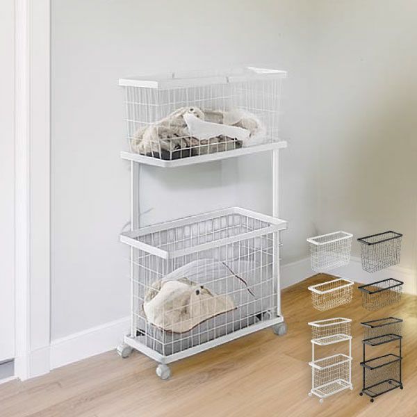 山崎実業 ランドリーワゴン＋バスケット タワー スリム tower | バスグッズ・タワーシリーズ