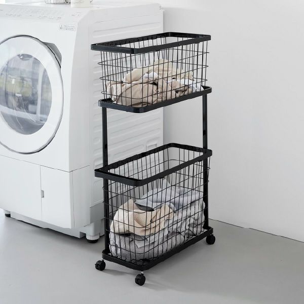 山崎実業 ランドリーワゴン＋バスケット タワー スリム tower | バスグッズ・タワーシリーズ