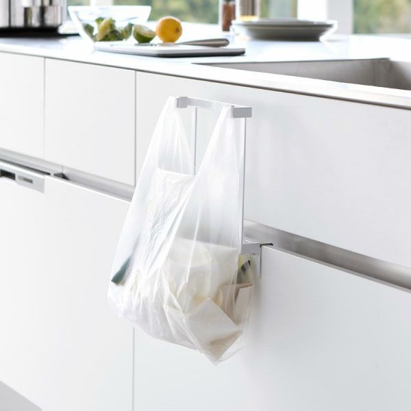 山崎実業 キッチンシンク下収納扉レジ袋ハンガー tower | キッチン雑貨・タワーシリーズ
