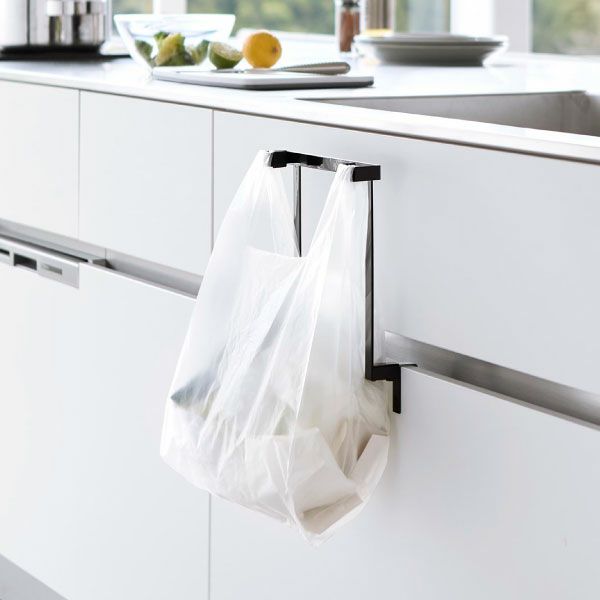 山崎実業 キッチンシンク下収納扉レジ袋ハンガー tower | キッチン雑貨・タワーシリーズ
