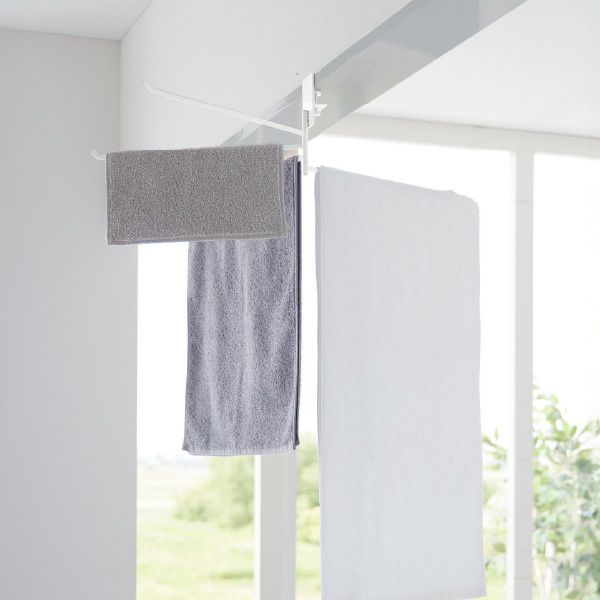 山崎実業 360度回転できる室内物干しタオルハンガー タワー tower | バスグッズ・タワーシリーズ