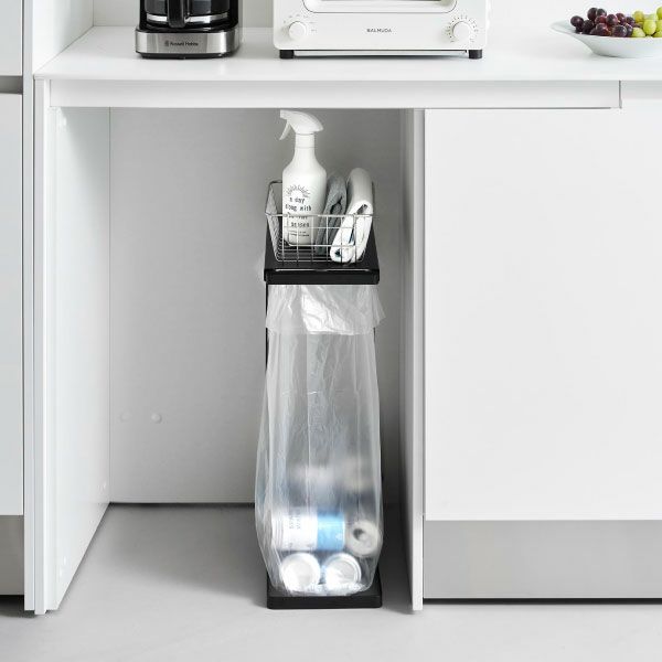 山崎実業 引き出す分別ゴミ袋ホルダー タワー スリム 45L tower | インテリア雑貨・タワーシリーズ・ゴミ箱