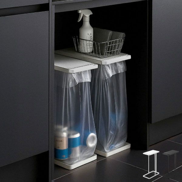 山崎実業 スリム蓋付き分別ゴミ袋ホルダー タワー 45L 2個組 tower