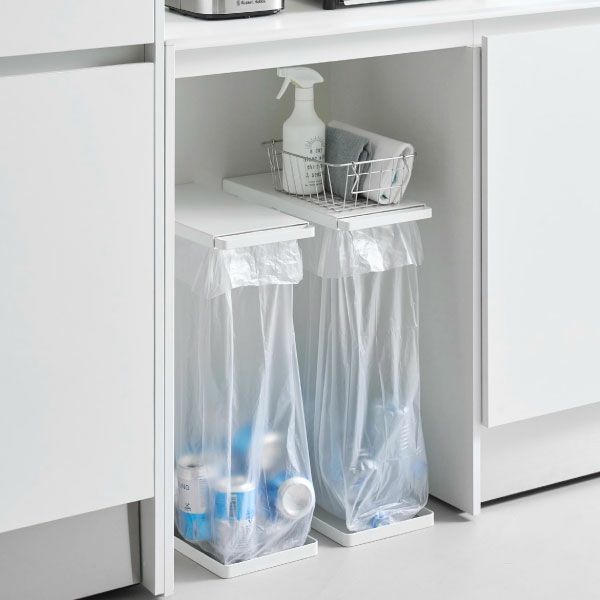 山崎実業 引き出す分別ゴミ袋ホルダー タワー スリム 45L 3個セット tower | インテリア雑貨・タワーシリーズ・ゴミ箱