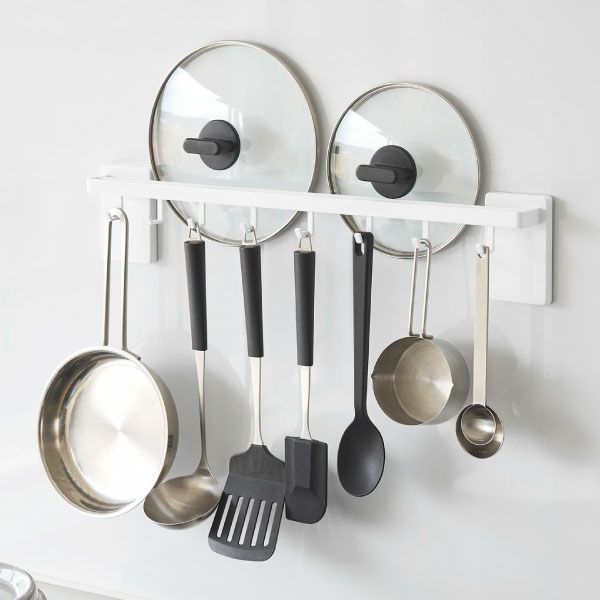 山崎実業 フィルムフック鍋蓋も収納できるキッチンツールバーフック付き タワー W55 tower | キッチン雑貨・タワーシリーズ