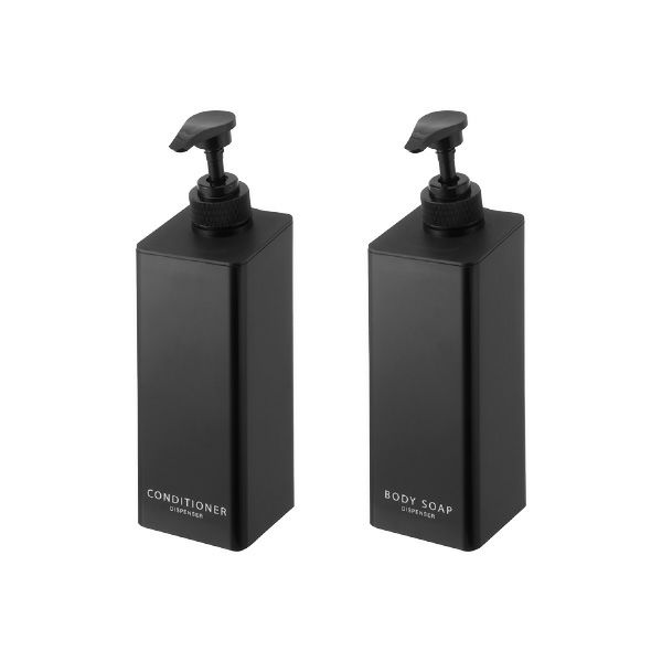 山崎実業 たっぷり洗剤が出るマグネットディスペンサー タワー 2点セット tower | バスグッズ・タワーシリーズ