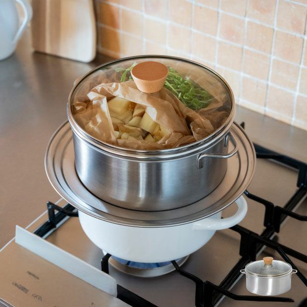 BWSセレクション すっきり暮らす ステンレスせいろ 深型（ざる付き） 仕切り板無し | キッチン雑貨・両手鍋
