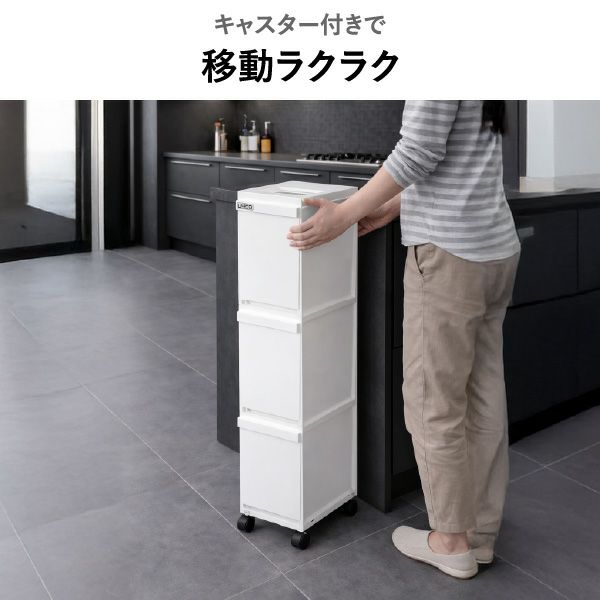 新輝合成 縦型 分別ゴミ箱 キャスター付き 3段 | インテリア雑貨・ゴミ箱